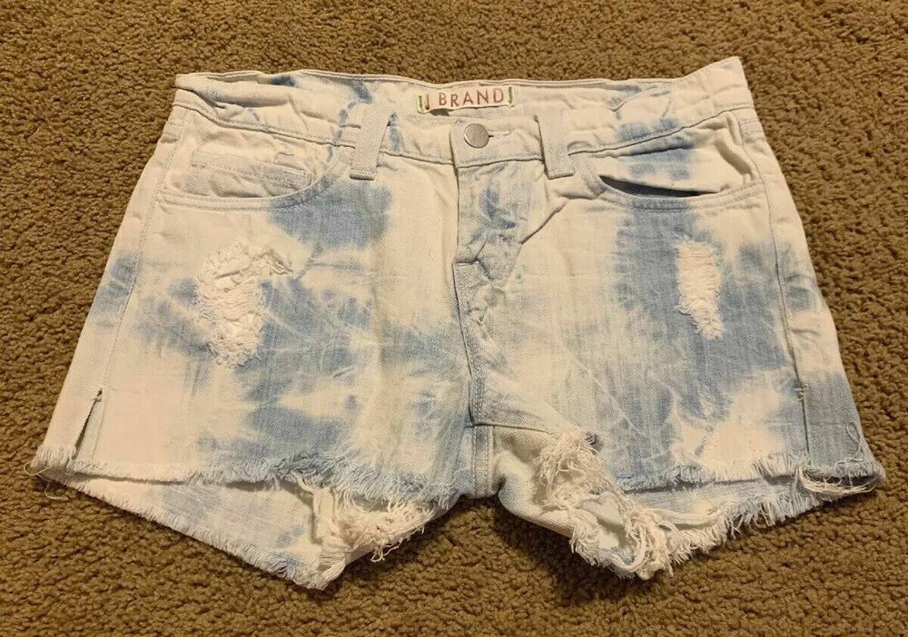 J Brand Cut Off Jean Shorts Blue & White Womens Size 25